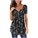 thumbnail image 2 of ICHUANYI Clearance Women's Fashion Printed Loose T-shirt Short Sleeves Blouse Round Neck Casual Tops(Black, XL) ICHUANYI WER2023080908585, 2 of 7