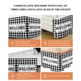 thumbnail image 5 of Welcome Black Bed Skirt California King Size 18" Drop White Buffalo Check Plaid Ruffled Wrap Around Bed Skirts Adjustable Elastic Bedskirt Dust Ruffle for California King Size Bed, 5 of 7
