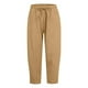 thumbnail image 4 of Pantalones harem casuales con cintura elástica y cordón para mujer - Poliéster, tallas grandes, 4 of 6