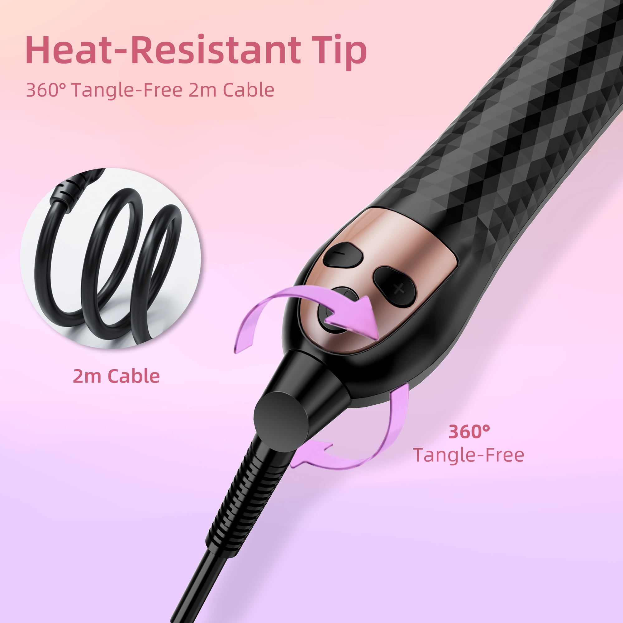 Berlaney Automatic Rotating Curling Iron, 1.25" Self Hair Curler Wand, Beach Waves Curler, Dual Voltage Fast Heat Ceramic Barrel for All Hair Types, Black