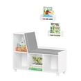 thumbnail image 1 of Book Nook Kids Multi-Cubby Storage Bench with 2 Bonus 10" Bookshelves, 1 of 9