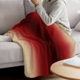 thumbnail image 3 of Dark Red Yellow Ombre Blanket Soft Cozy Warm Throw Blanket for Couch, Plush Fuzzy Flannel Fleece Blankets for Sofa, Farmhouse Modern Gradient Art Bed Blankets Lightweight Gifts for Women, 40"x50", 3 of 9