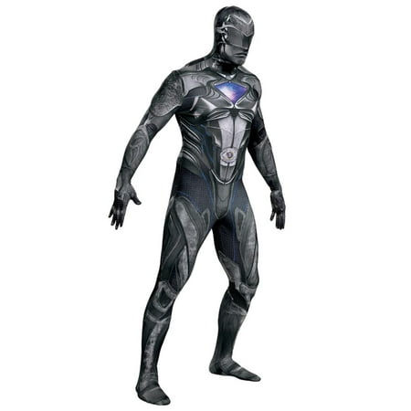 Mens Power Rangers Costume Black Ranger Suit Leotard Bodysuit