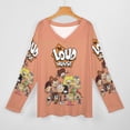 thumbnail image 3 of The Loud House Womens T Shirts V Neck Long Sleeve Tops Causal Loose Summer T-Shirts XL, 3 of 7
