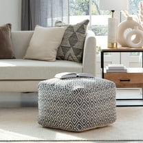 Cherokee Nightlife 22" x 22" x 16" Black & Gray Pouf