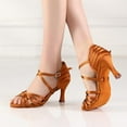 thumbnail image 6 of Women's Latin Dance Shoes Satin Ballroom Salsa Practice Professional Performance Dancing Shoes, 6 of 10