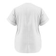 thumbnail image 5 of UAMVSH Plus Size Tops for Women Short Sleeve Tunic Shirts Textured Casual Button V Neck Oversized T-Shirt Summer Clothes, 5 of 6