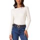 thumbnail image 1 of Suéteres de manga larga con cuello barco para mujer Inspire Chic, tops de punto casuales, color beige, 1 of 6