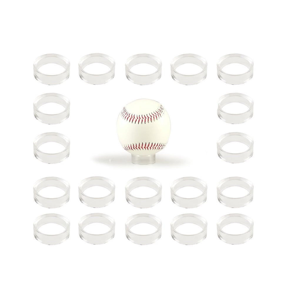 Clear Baseball Stand Holder Rings (20 Pack) Round Acrylic Plastic