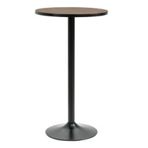 HOMCOM 42" Bar Height Table, Round Industrial Pub Table, Rustic Elm Wood Bistro Table with Metal Base for Home & Bar