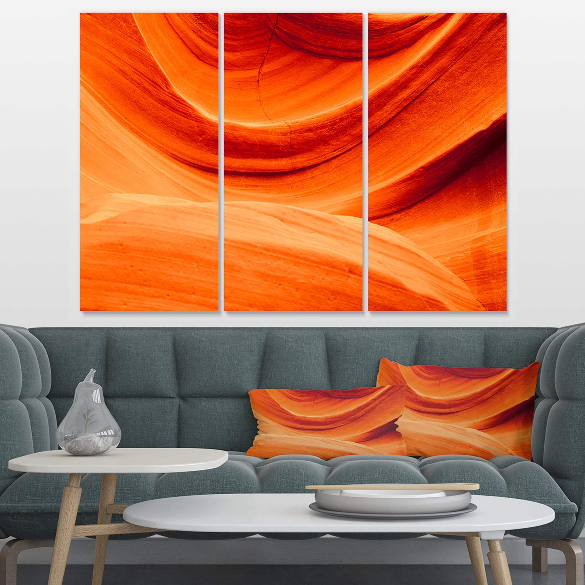 Designart 'Antelope Canyon Orange Wall ' Landscape Photography Canvas Print