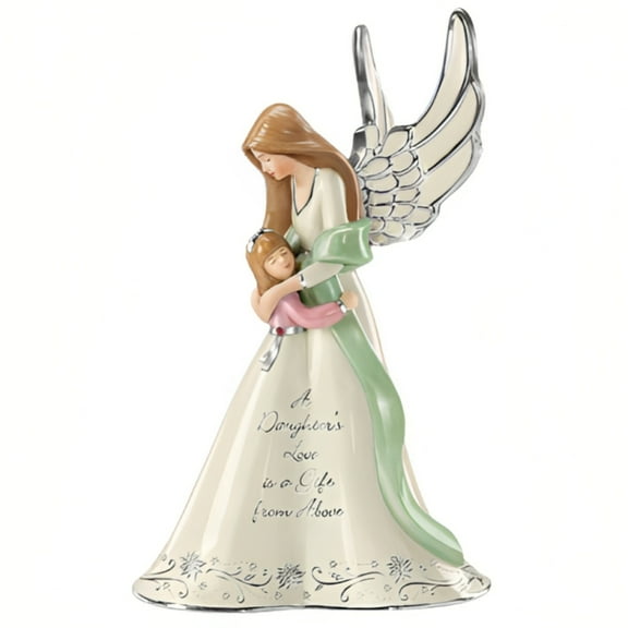 The Bradford Exchange My Daughter My Most Precious Gift Heirloom Porcelain® Musical Angel Figurine with Personalized Birthstone Charm A Melodic Tribute to Unending Love 7.5-inches