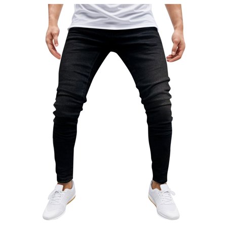MHFRRA Mens Bootcut Jeans Mens Jeans Slim Fit Stretch Small Feet Skinny Straight Fit Size XL