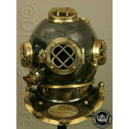 VINTAGE BOSTON NAVY MARK V STEEL COPPER DIVING DIVERS HELMET SCUBA DEEP SEA SCA