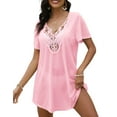 thumbnail image 4 of FOLUNSI Womens Plus size Swimsuit Cover Ups V Neck Lace Crochet Summer Bikini Beach Cover ups Dress for Swimwear S-3XL, 4 of 8