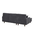 thumbnail image 5 of L-Shaped Sectional Sofa Couch for Living Room,Modern Corduroy Upholstered with Wooden Legs & Pillows,Deep Seat,Dark Gray, 5 of 8