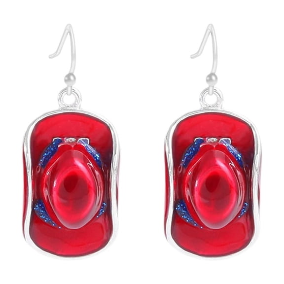 USA Patriotic Dangle Earrings for Women Red White Blue Stripe American Flag Earrings, Metal USA Drop Earrings, 4th of July Independence Day Patriotic Earrings, American Outfit Jewelry
