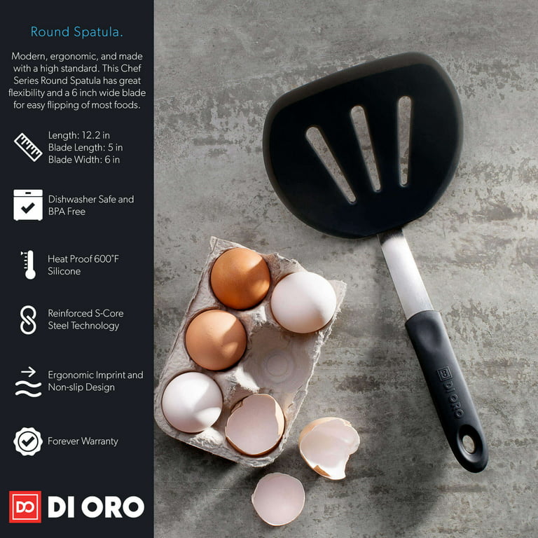 DI ORO Chef Series Wide Round Flexible Silicone Turner Spatula