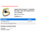 thumbnail image 2 of Speaker Relay Connector - Compatible with 1989 - 1992, 2001 Dodge Caravan 2.5L 4-Cylinder 1990 1991, 2 of 2