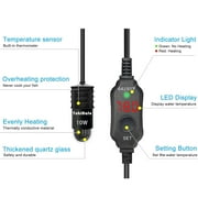 Evjurcn Aquarium Heater 10W Mini Fish Tank Heater with Digital Display Thermostat Adjustable Temperature 64~93F Set Arbitrarily 5V/2A USB Powered Automatic Power-off for 1 to 5L Tanks(Black)