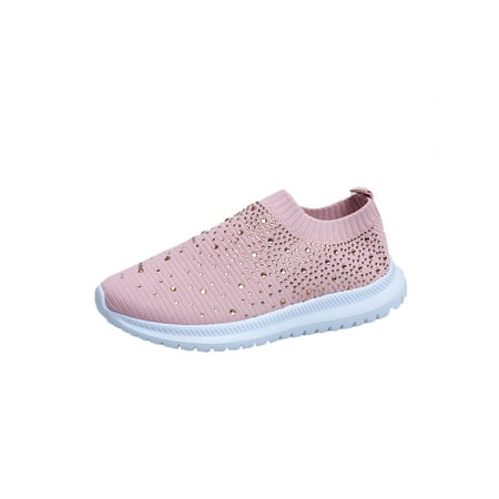 

UKAP Women Ladies Sparkly Glitter Sneakers Casual Slip On Trainers Sock Shoes US 4.5-11