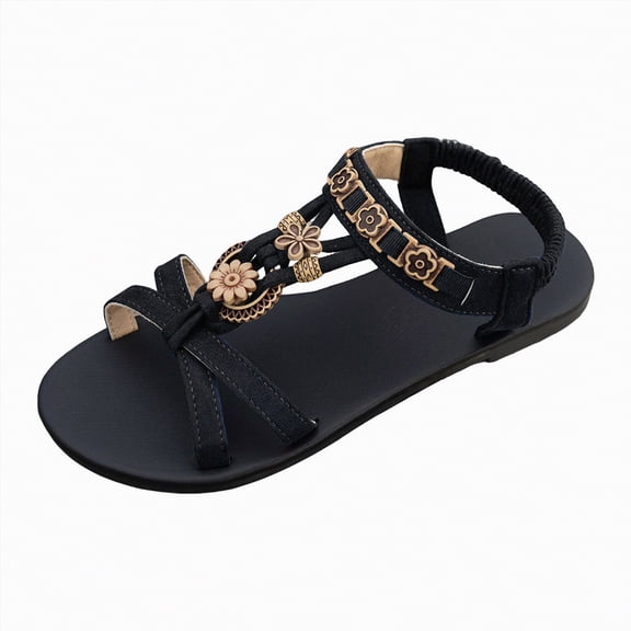 enyan Women's Open Toe Espadrilles Wedge Sandal Slip On Elastic Ankle Strap Platform Sandals Dressy Comfortable Wedges Shoe Platform Sandals Women,Black,Size 8.5