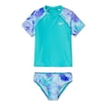 thumbnail image 1 of Speedo Girl's UV Protection Short Sleeve Rashguard Set - Scuba Blue, Size 10, 1 of 2
