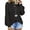 4412 Black, variant on Womens Long Sleeve V Neck Shirts Casual Fall Loose Tunic Tops Waffle Knit Trendy Lace Blouses Black Tees