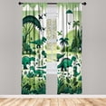 thumbnail image 2 of Ambesonne Dinosaur Curtains, Animals Jurassic Scenario, Pair of 28"x95", Jade Green Teal White, 2 of 2