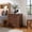 Brown, variant on IFMUST Nightstand with Charging Station, 26"W Farmhouse End Table with 4 Storage Drawers, for Bedroom/Living Room, Black