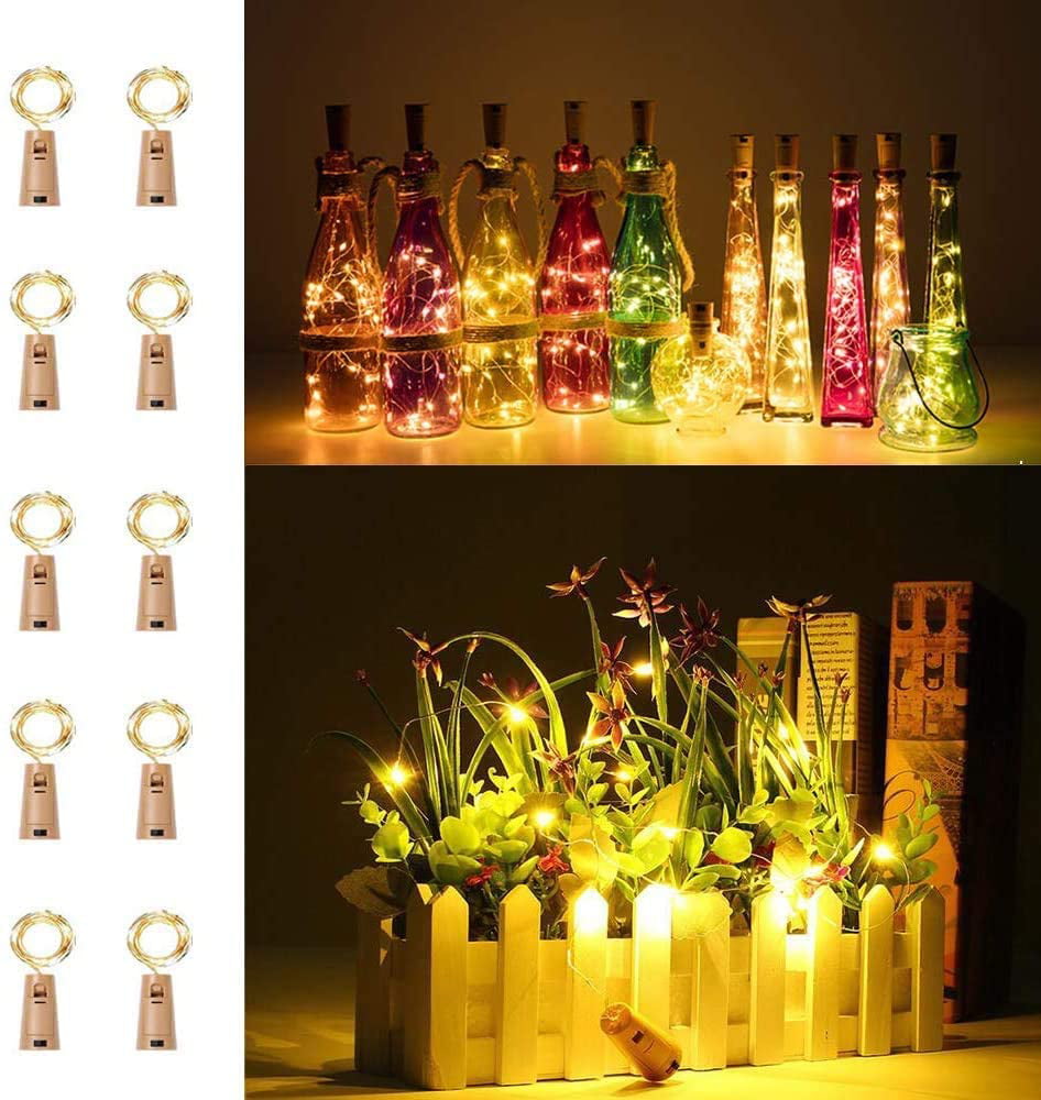 2M 20LED Bottle Light Cork Shape Starry Night Lamp Wine Valentine's Wedding Xmas