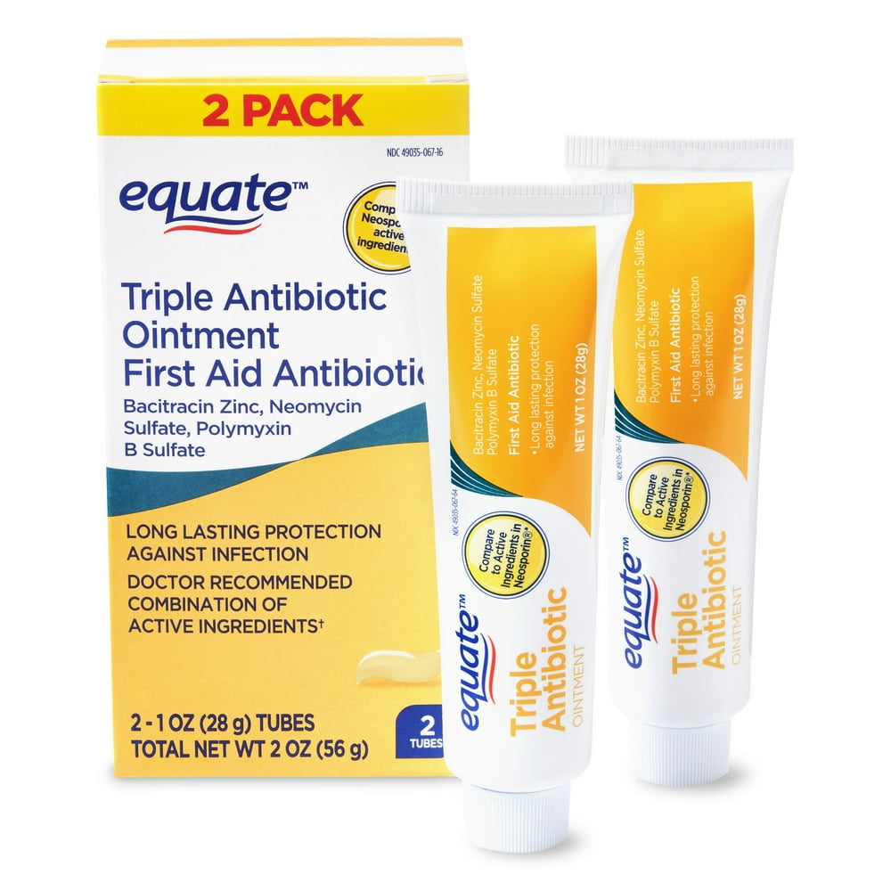 (3 Pack) Equate First Aid Antibiotic Ointment, 2 Oz, 2 Ct
