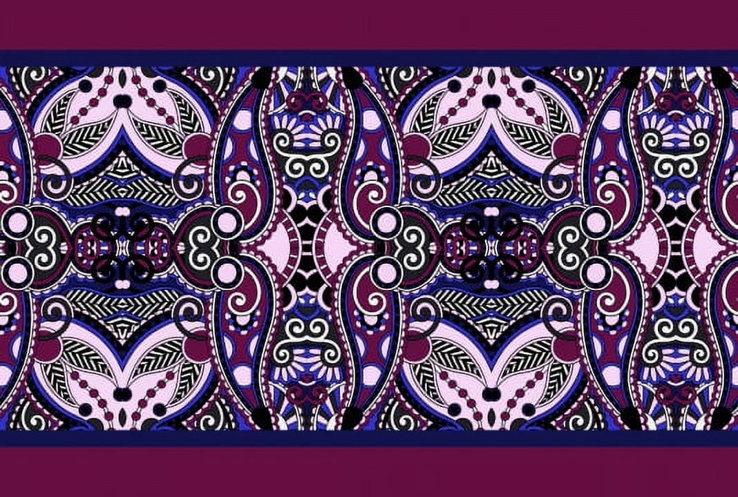 IBA Indianbeautifulart Pink Stripe & Paisley Decorative Fabric Laces For Crafts Printed Velvet&nbsp;Trim&nbsp;Fabric Sewing Border Ribbon&nbsp;Trims&nbsp;9 Yards 4 Inches