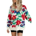 thumbnail image 3 of Seyurigaoka Womens Knit Pullover 2000s Aesthetic Floral Sweater Round Neck Long Sleeve Tops Winter Fashion Grunge Fairy Jumper, 3 of 9