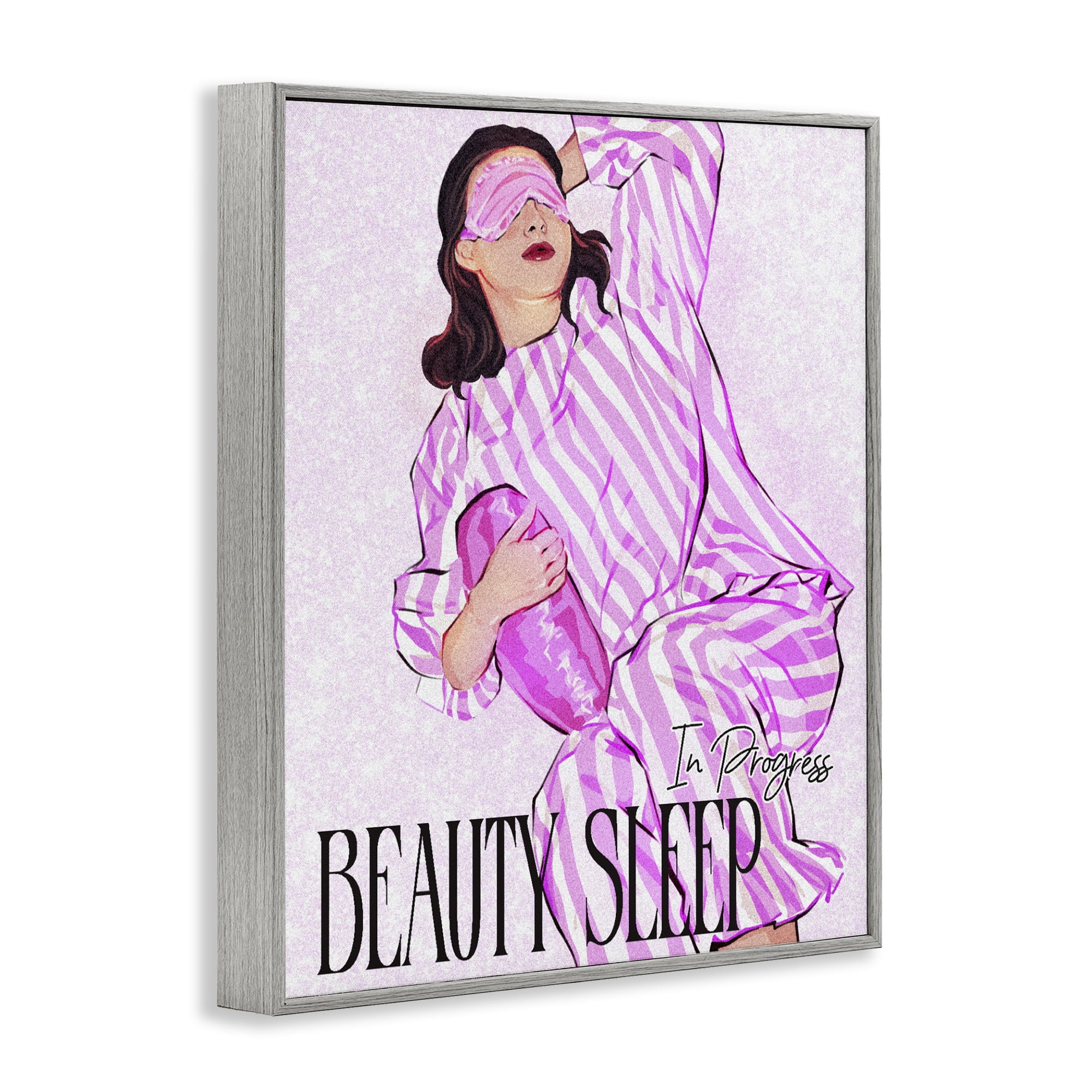 Stupell Industries Beauty Sleep In Progress Gray Framed Giclee Art, design by Ziwei Li