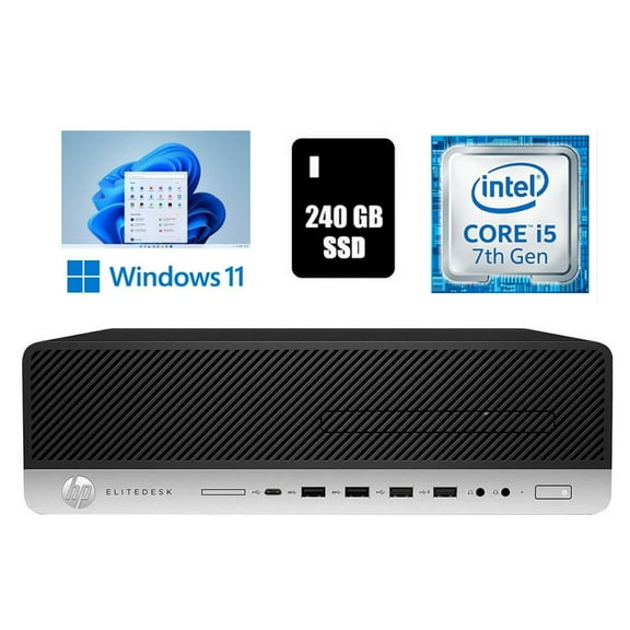 Restored HP EliteDesk 800 G3 SFF Desktop Computer Core i5 16GB Ram 240GB SSD Wi-Fi Windows 11 Pro (Refurbished)