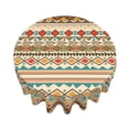 thumbnail image 3 of ZICANCN Round Table Cloths 60 Inch, Bohemian Ethnic Abstract Floral Table Cover Waterproof Washable Outdoor Picnic Tablecloth, 3 of 8