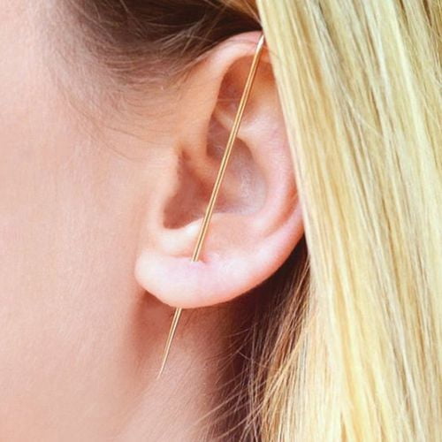 Exquisite Leaf Ear Cuffs Hoop Climber Earring Crawler Golden for Women Girl Lady