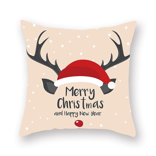 Advancent Funda de almohada de 2 piezas con estampado de elementos navideños, decoración de funda de almohada de poliéster lavable para sofá, funda de Kits de decoración para fiestas B-06716 Advancent HA007819-16