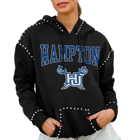 Women's Gameday Couture Black Hampton Pirates Studded Pullover Hoodie