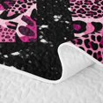 thumbnail image 5 of Manfei Glitter Leopard Print Twin Quilt Set, Old Fashion Abstract Twin Coverlet Set, Pink Black, Black Reversible, 2-Piece, 1 Bedspread and 1 Pillowcase, 5 of 7