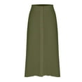 thumbnail image 4 of cocolona Womens Summer Elastic Waist Button Midi Skirts Fashion Casual Flowy Long Skirts Beach Vacation A Line Skirts for Women Army Green XL, 4 of 7