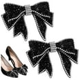 thumbnail image 4 of Raindrops Black Rhinestone Bow Knot Shoe Decoration for Fashionable DIY Children Shoe Accessories 1 Pair, 4 of 8