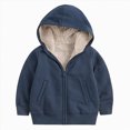 thumbnail image 5 of Staki Girls Hoodie Cozy Soft Fleece Sherpa Lined Hoodie Zip Up Sweatshirt for Girls 1-14Y(Navy,18-24 Months), 5 of 6