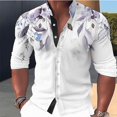 thumbnail image 1 of Camisa deportiva musculosa para hombre 2024, informal, con cuello alto y botones, a la moda, novedosa, para exteriores, estilo hawaiano, de talla grande, 1 of 6