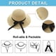 thumbnail image 3 of Circunferencia del sombrero de 56-58 cm, sombrero de paja con lazo, sombrero para el sol con protección solar de verano, sombrero de ala cruda, sombrero para el sol en la playa para vacaciones al, 3 of 5