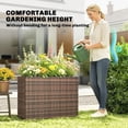 thumbnail image 3 of Outsunny Tall Rectangular Planter Box with Removable Liner, Drainage Holes, PE Wicker Large Planter for Indoor Outdoor Plants, Flowers, Brown, 3 of 9