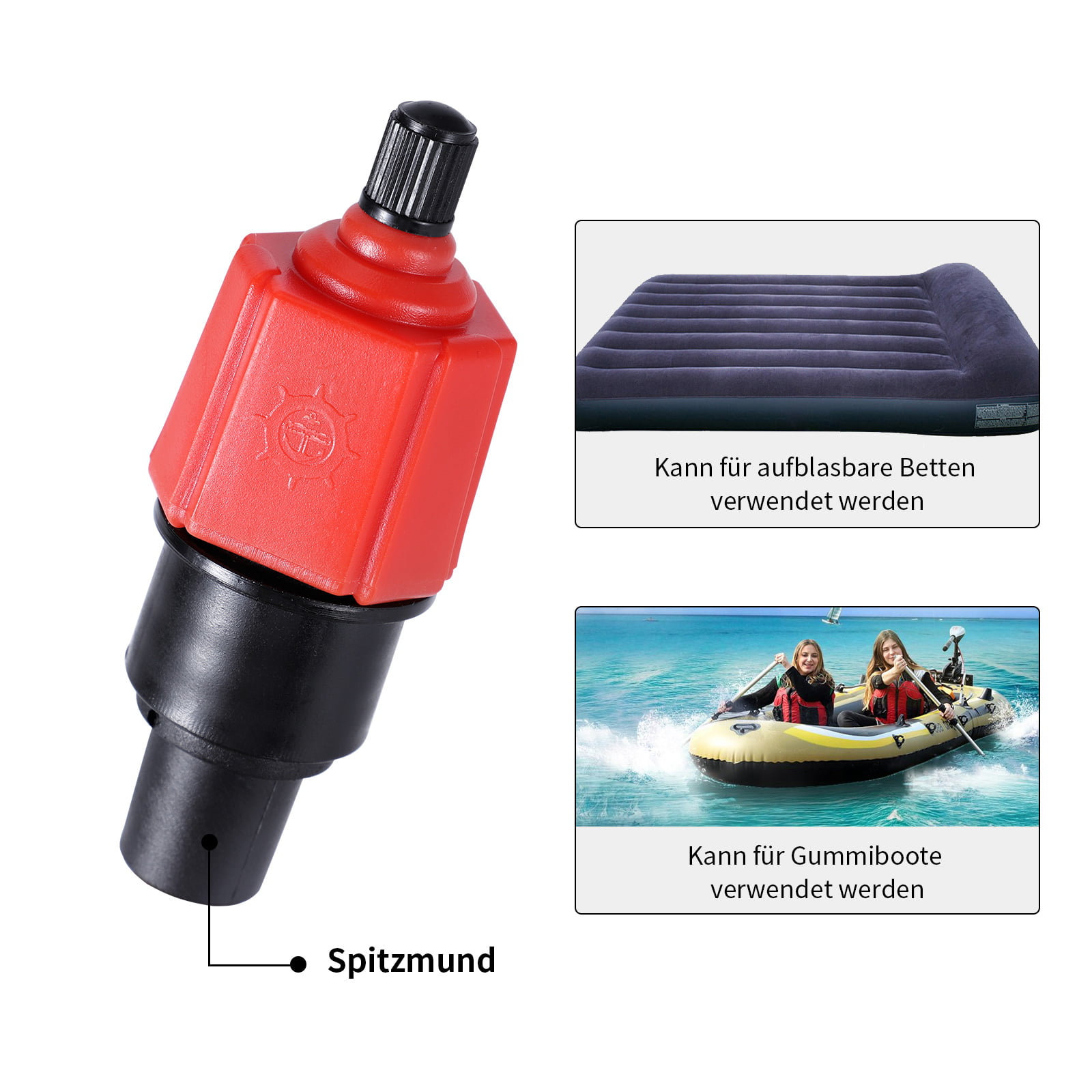 Inflatable Boat SUP Pump Adapter Boat Pontoons Air Valve Adaptor Connector 