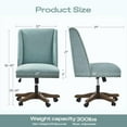 thumbnail image 2 of Armless Office Chair with Wooden Legs, Modern Adjustable Home Office Desk Chair Sewing Chair Swivel Chair for Home Office Study Studio (Teal), 2 of 9