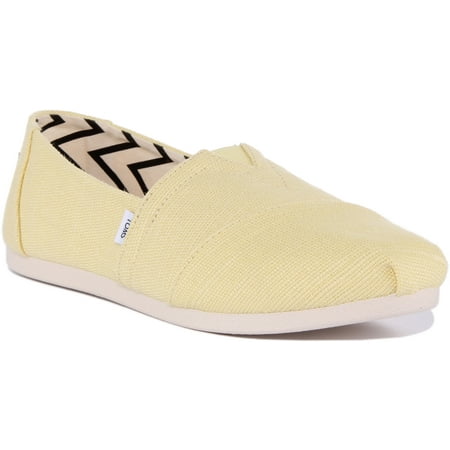 

Toms Heritage Alpargata Women s Canvas Slip On Trainers In Yellow Size 8